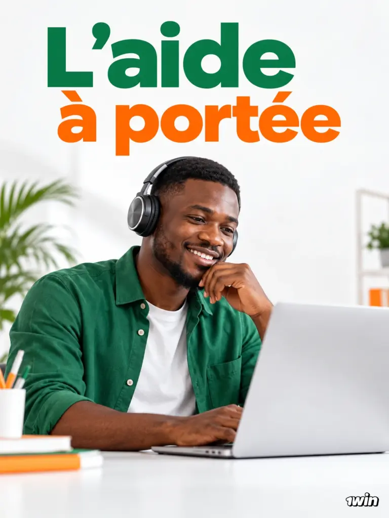 Conseiller souriant portant un casque devant un ordinateur portable.