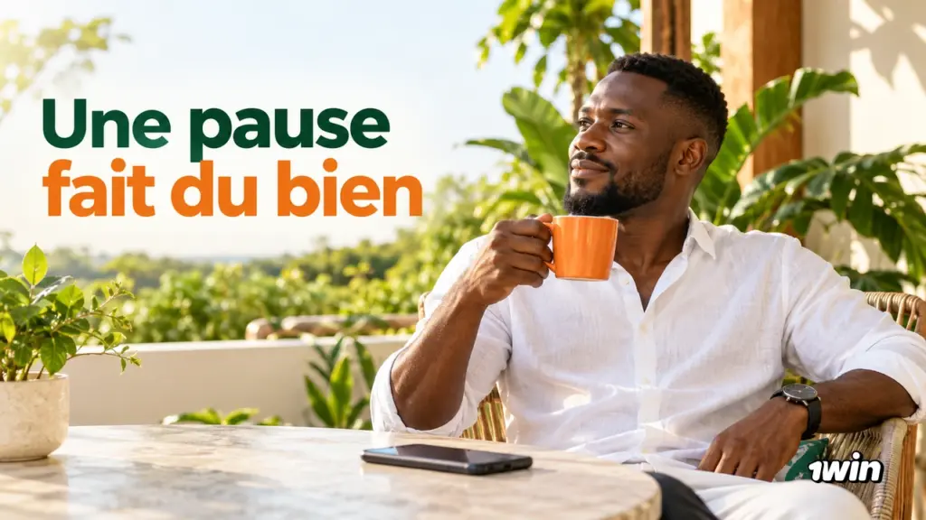 Homme prenant une pause avec une tasse.